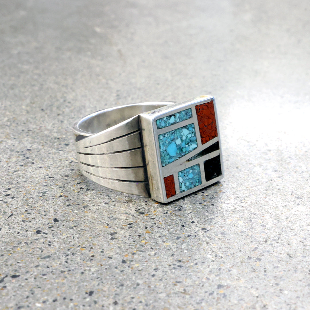 Barerra Infill Ring - Onyx, Turquoise & Red Jasper