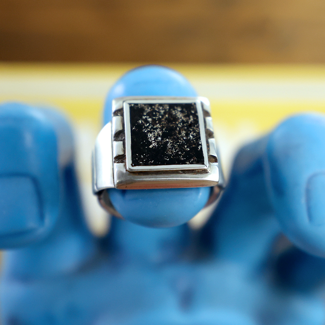 Nebula Ring - Onyx & Silver infill