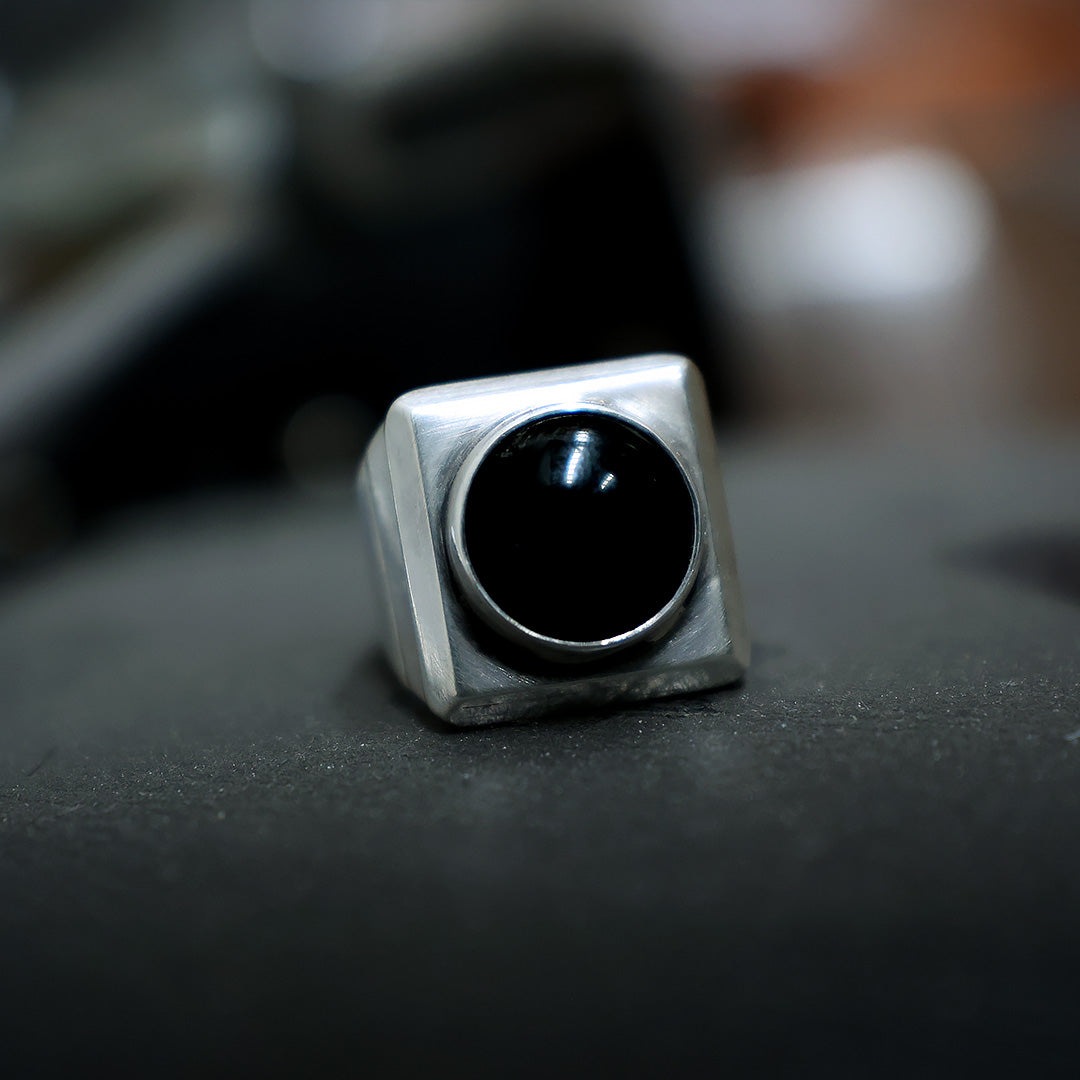 Ralo ring - Onyx & Sterling Silver