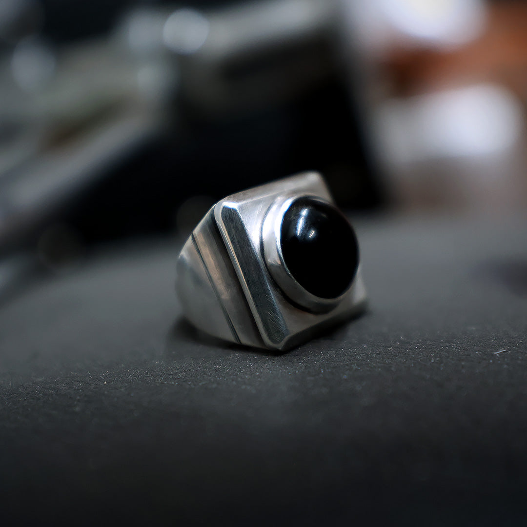 Ralo ring - Onyx & Sterling Silver