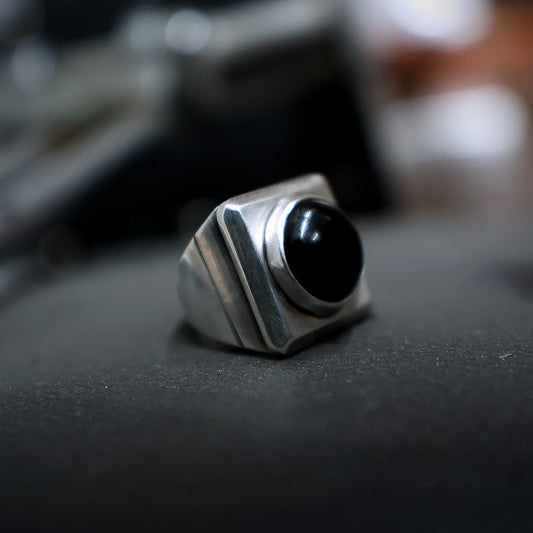 Ralo ring - Onyx & Sterling Silver