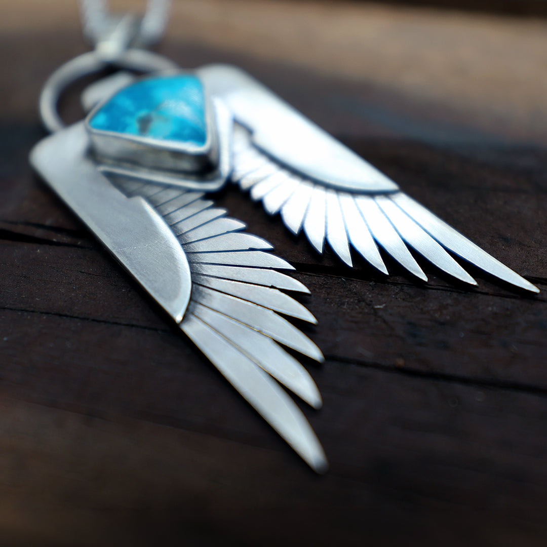 Tuoso Pendant - Kingman Turquoise & Sterling Silver