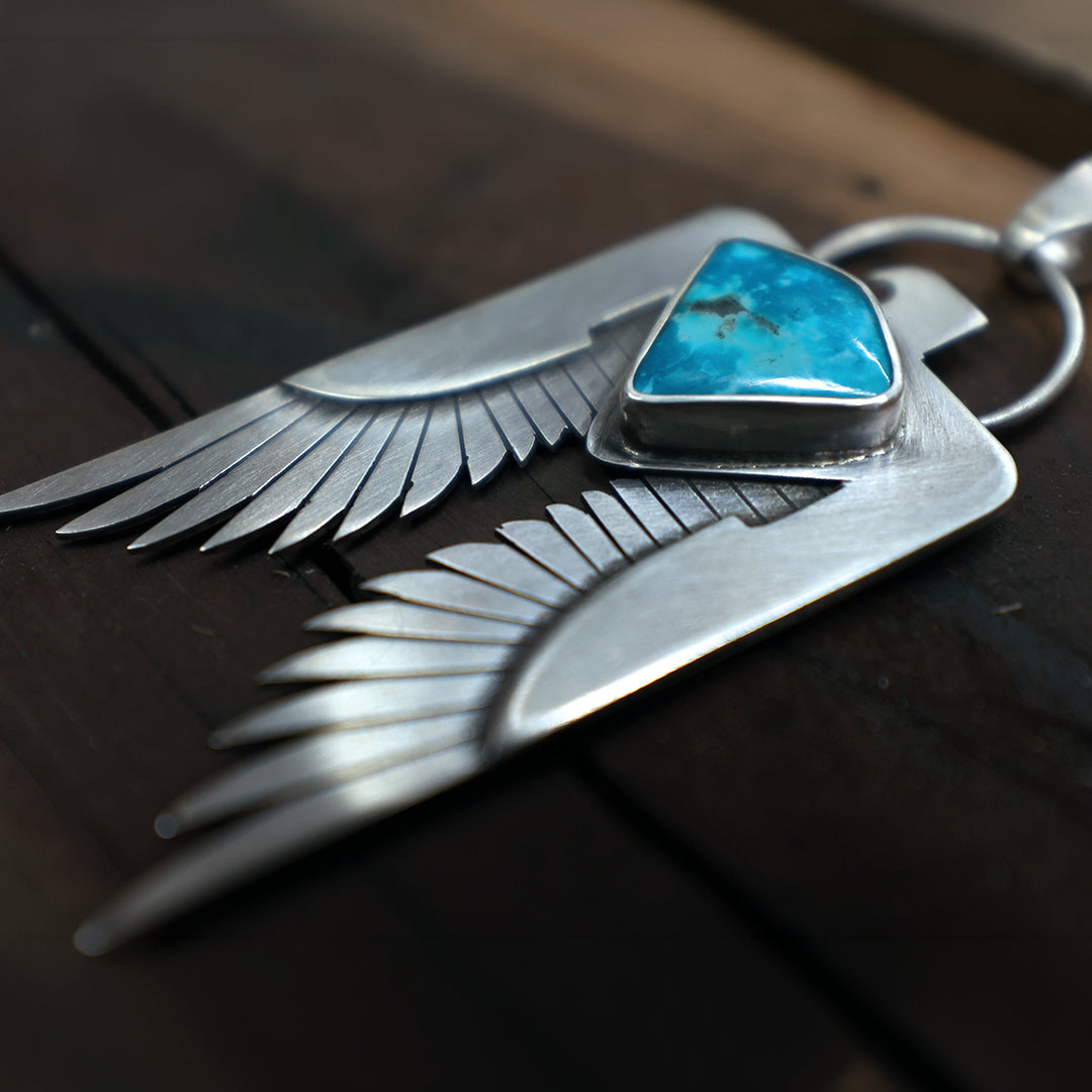 Tuoso Pendant - Kingman Turquoise & Sterling Silver