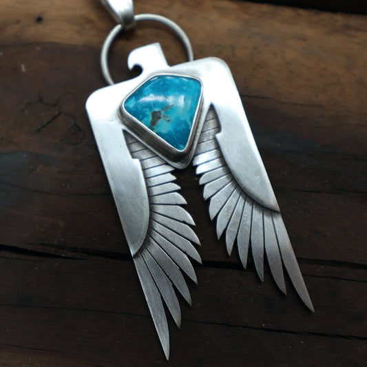 Tuoso Pendant - Kingman Turquoise & Sterling Silver